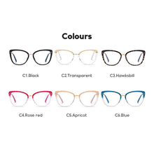 Load image into Gallery viewer, Anti Blue Light Blocking Women&#39;s Square Glasses Frame TR90 Radiation Protection Eyeglasses Transparent Eyewear 2076