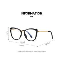 Load image into Gallery viewer, Anti Blue Light Blocking Women&#39;s Square Glasses Frame TR90 Radiation Protection Eyeglasses Transparent Eyewear 2076