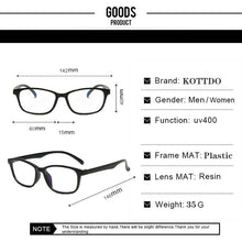 Load image into Gallery viewer, Anti-Blue Light Computer Eyeglasses Women Classic Square Plastic Glasses Clear Myopia Prescription Optical Eye Glasses Frame