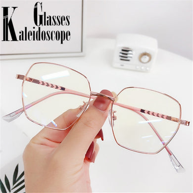 Anti Blue Light Eyeglasses Frames Women Irregular Metal Glasses Frame Transparent Myopia Spectacle for Men Fake Eyewear