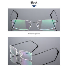 Load image into Gallery viewer, Anti Blue Light Folding Rimless Eyeglasses Optical Glasses Man Square stainless steel Lightweight Memory Titanium Spectacle