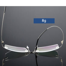 Load image into Gallery viewer, Anti Blue Light Folding Rimless Eyeglasses Optical Glasses Man Square stainless steel Lightweight Memory Titanium Spectacle