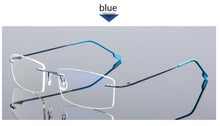 Load image into Gallery viewer, Anti Blue Light Folding Rimless Eyeglasses Optical Glasses Man Square stainless steel Lightweight Memory Titanium Spectacle