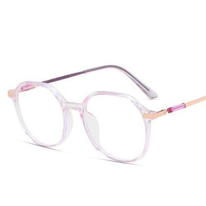 Anti Blue Light Glasses Blocking Filter Round Computer Glasses Men Women Super Light Frame Eyeglasses Pink Clear Spectacles