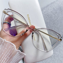 Load image into Gallery viewer, Anti Blue Light Glasses Vintage Women Cat Eye Computer Eyeglasses Frame Blocking Glasses Transparent Optical Eyewear