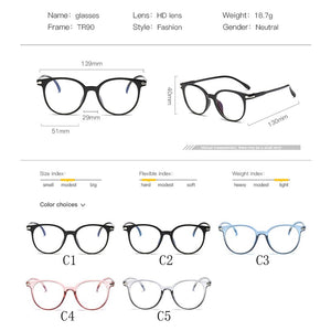 Anti Blue Light Glasses Women Eyeglasses Frame Brand Designer Eye Glasses Eyewear Frames Women Clear Lens Myopia Glasses