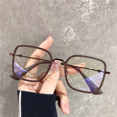 Anti Blue Light Glasses Women Men  Metal Spectacles Clear Glasses Optical Eyeglasses Square Frame Transparent Lens  Frame Unisex