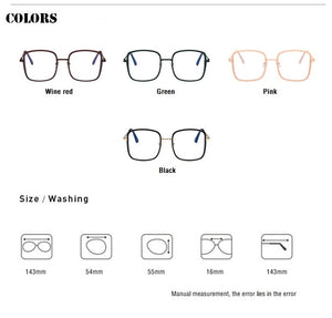 Anti Blue Light Glasses Women Men  Metal Spectacles Clear Glasses Optical Eyeglasses Square Frame Transparent Lens  Frame Unisex