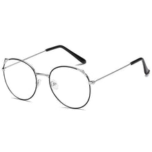 Load image into Gallery viewer, Anti Blue Light Glasses Women Vintage Metal Round Eyeglasses Frame Small Cat Eye Computer Glasses Frame Black Korea Spectacle