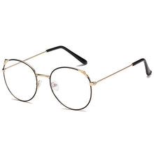 Load image into Gallery viewer, Anti Blue Light Glasses Women Vintage Metal Round Eyeglasses Frame Small Cat Eye Computer Glasses Frame Black Korea Spectacle