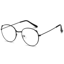 Load image into Gallery viewer, Anti Blue Light Glasses Women Vintage Metal Round Eyeglasses Frame Small Cat Eye Computer Glasses Frame Black Korea Spectacle