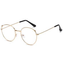 Load image into Gallery viewer, Anti Blue Light Glasses Women Vintage Metal Round Eyeglasses Frame Small Cat Eye Computer Glasses Frame Black Korea Spectacle