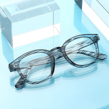Load image into Gallery viewer, Anti Blue Light Glasses Women Vintage Trending Office Stripe Men Eyeglasses Frame Round Computer Glasses Frame Black Spectacle