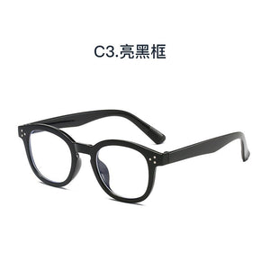 Anti Blue Light Glasses Women Vintage Trending Office Stripe Men Eyeglasses Frame Round Computer Glasses Frame Black Spectacle