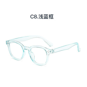 Anti Blue Light Glasses Women Vintage Trending Office Stripe Men Eyeglasses Frame Round Computer Glasses Frame Black Spectacle
