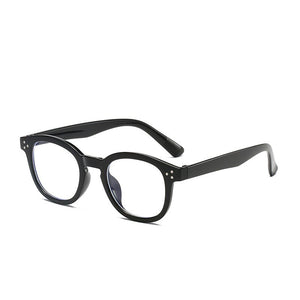 Anti Blue Light Glasses Women Vintage Trending Office Stripe Men Eyeglasses Frame Round Computer Glasses Frame Black Spectacle