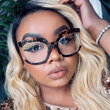 Load image into Gallery viewer, Anti Blue Light Half Frame Round Glasses Women Brand Designer Optical Transparent Prescription Glasses Metal Frame