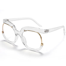 Load image into Gallery viewer, Anti Blue Light Half Frame Round Glasses Women Brand Designer Optical Transparent Prescription Glasses Metal Frame