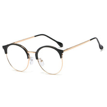 Carica l&#39;immagine nel visualizzatore di Gallery, Anti Blue Light Round Glasses Frames Men Women Half Frame Clear Lens Eyeglasses Blocking Blue Ray Computer Eyewear