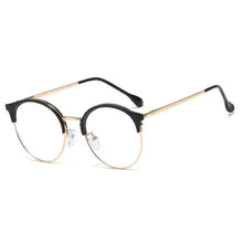 Carica l&#39;immagine nel visualizzatore di Gallery, Anti Blue Light Round Glasses Frames Men Women Half Frame Clear Lens Eyeglasses Blocking Blue Ray Computer Eyewear