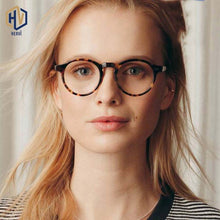 Load image into Gallery viewer, Anti Blue Light Round Men Glasses Frame Women Retro Metal Rice Nail Leopard Optics Spectacles Frames Prescription Eyeglasses