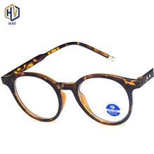 Load image into Gallery viewer, Anti Blue Light Round Men Glasses Frame Women Retro Metal Rice Nail Leopard Optics Spectacles Frames Prescription Eyeglasses