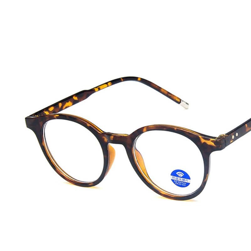 Anti Blue Light Round Men Glasses Frame Women Retro Metal Rice Nail Leopard Optics Spectacles Frames Prescription Eyeglasses