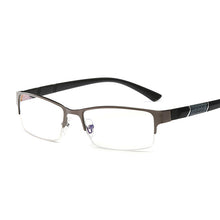 Load image into Gallery viewer, Anti Blue Light Semi Rimless Reading Glasses Square Half Frame Business Male Glasses +1.0 +1.5 +2.0 +2.5 +3.0 +3.5+4.0