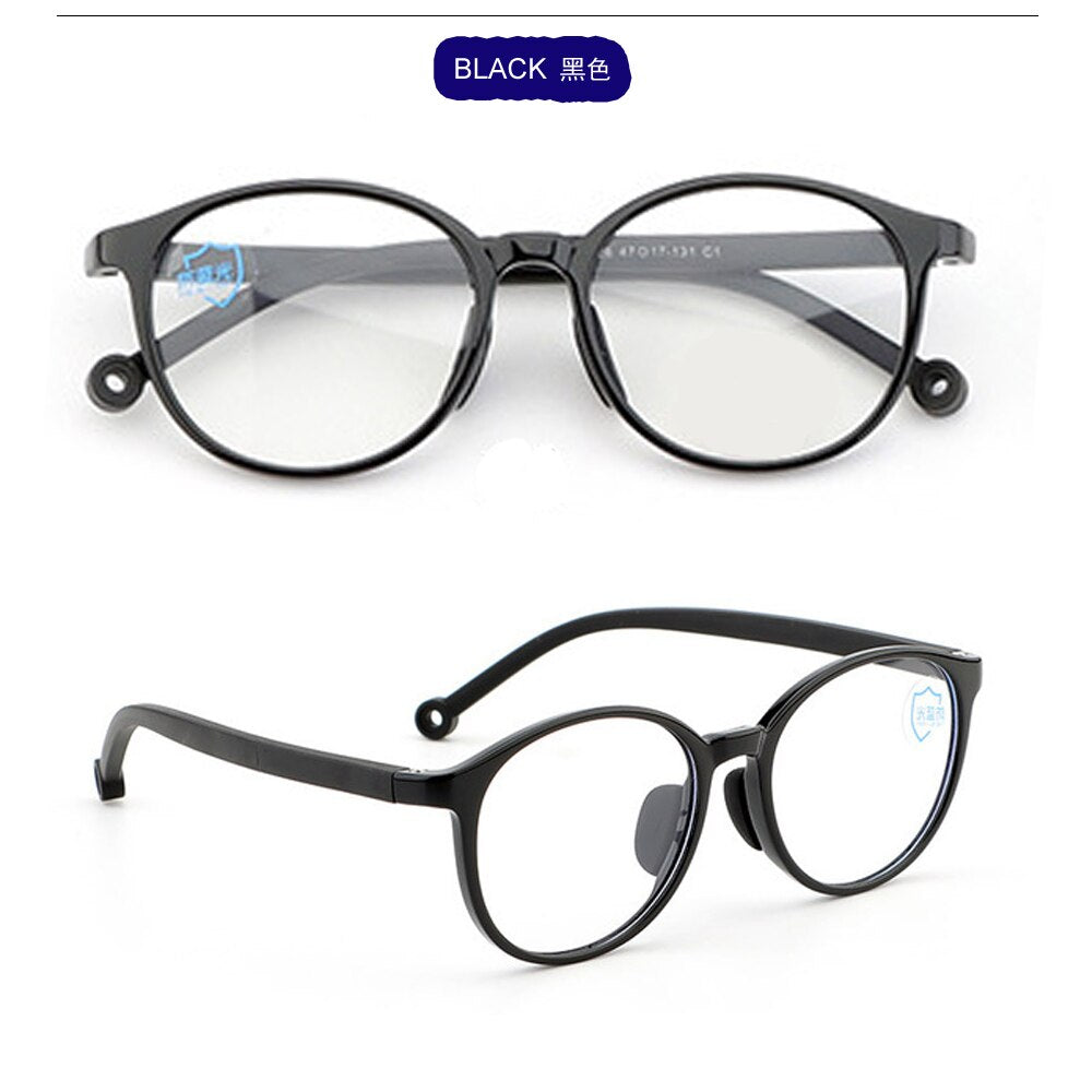 Anti Blue Light Silicon Children's Eye Glasses Soft Flexible Spectacle Light Chilld Optical Frame Antiskid Boys Girls Eyeglasses