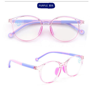 Anti Blue Light Silicon Children's Eye Glasses Soft Flexible Spectacle Light Chilld Optical Frame Antiskid Boys Girls Eyeglasses