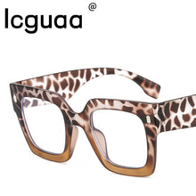 Carica l&#39;immagine nel visualizzatore di Gallery, Anti-Blue Light Square Sunglasses Big Frame Myopia Red Leopard Eyewear Glasses Optical Eyeglasses Computer Reading Sunglasses