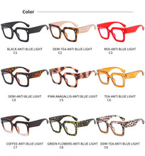 Carica l&#39;immagine nel visualizzatore di Gallery, Anti-Blue Light Square Sunglasses Big Frame Myopia Red Leopard Eyewear Glasses Optical Eyeglasses Computer Reading Sunglasses