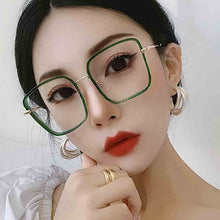 Load image into Gallery viewer, Anti Blue Light Square Women Glasses Frames Retro Metal Big Glasses Frame  Female Flat Mirror AG01