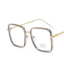 Load image into Gallery viewer, Anti Blue Light Square Women Glasses Frames Retro Metal Big Glasses Frame  Female Flat Mirror AG01