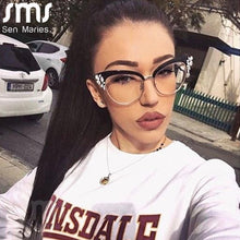 Load image into Gallery viewer, Anti Blue Spectale Eyeglasses Women Cat Eye Blue Light Blocking Glasses Men Vintage Optical Frames Ladies Eyewear