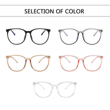 Load image into Gallery viewer, Anti-Blue-ray Large Frame Round Spectacle Frame Plain Face Spectacle Frame Ultra Light Art Flat Lens