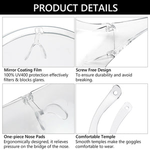Anti-Fog Goggles Sunglasses Visor UV Protective Full Face Cover Daily Entertainment Eyewear