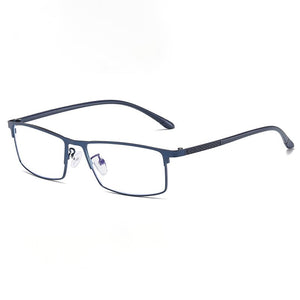 Anti-Radiation Blue Light Eyewear Metal Frame Glasses Men Style Full Rim Rectangle Spectacles Optical Eyeglasses
