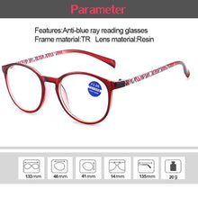 Load image into Gallery viewer, Anti Radiation Reading Glasses For Women Female Oval Spectacles For Reading With Grade Lady Reading Reader Spec Anti Blue Ray