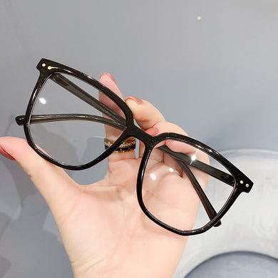 Anti-blue Light Anti-radiation Glasses Blue Film Round Glasses To Protect Eyes Square Frame No Degree Flat Mirror