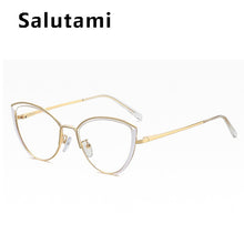Load image into Gallery viewer, Anti-blue Light Cat Eye Glasses For Women Brand TR90 Compter Myopia Eyeglasses Female Alloy Round Shades Black Pink