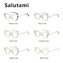 Load image into Gallery viewer, Anti-blue Light Cat Eye Glasses For Women Brand TR90 Compter Myopia Eyeglasses Female Alloy Round Shades Black Pink