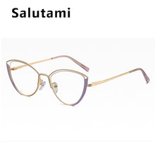 Load image into Gallery viewer, Anti-blue Light Cat Eye Glasses For Women Brand TR90 Compter Myopia Eyeglasses Female Alloy Round Shades Black Pink