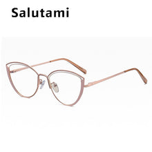 Load image into Gallery viewer, Anti-blue Light Cat Eye Glasses For Women Brand TR90 Compter Myopia Eyeglasses Female Alloy Round Shades Black Pink