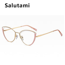 Load image into Gallery viewer, Anti-blue Light Cat Eye Glasses For Women Brand TR90 Compter Myopia Eyeglasses Female Alloy Round Shades Black Pink