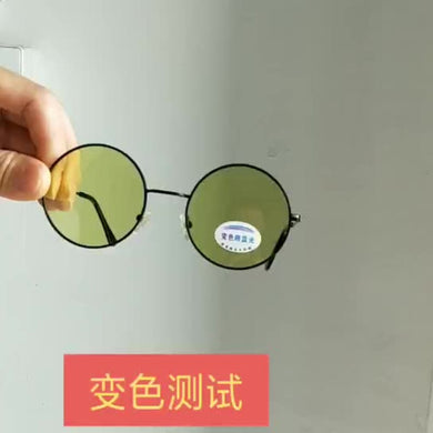 Anti-blue Light Day Night Color Changing Night Vision Polarized Glasses for Men Women Round Metal Multifunctional Sunglasses2023