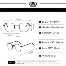 Load image into Gallery viewer, Anti-blue Light Eyeglasses Metal Frame Round Women Vintage Optics Glasses Men Myopia Computer Eye Glasses 2023