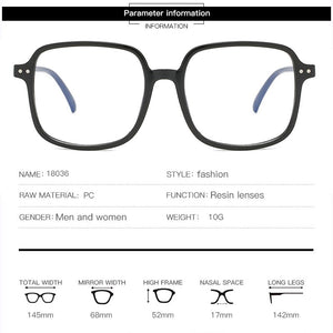 Anti-blue Light Glasses Square Glasses Frame  Myopia Glasses Designer Optical Frames Clear Lens Glasses  Accessories