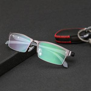 Anti-blue Light Myopia Glasses Optical Men's Student Finished Myopia Glasses Prescription Glasses Frame Half-frame -1.0 -4.0