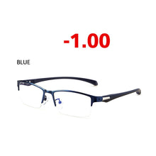 Load image into Gallery viewer, Anti-blue Light Myopia Glasses Optical Men&#39;s Student Finished Myopia Glasses Prescription Glasses Frame Half-frame -1.0 -4.0